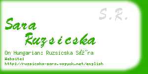 sara ruzsicska business card